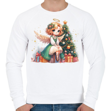PRINTFASHION Karácsonyi angyal - Férfi pulóver - Fehér férfi pulóver, kardigán