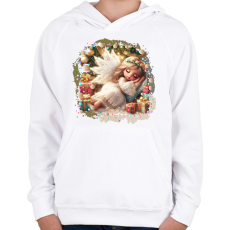 PRINTFASHION Karácsonyi angyal - Gyerek kapucnis pulóver - Fehér