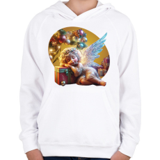 PRINTFASHION Karácsonyi angyal - Gyerek kapucnis pulóver - Fehér