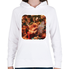 PRINTFASHION Karácsonyi angyal - Női kapucnis pulóver - Fehér