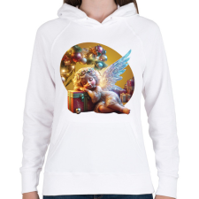 PRINTFASHION Karácsonyi angyal - Női kapucnis pulóver - Fehér női pulóver, kardigán