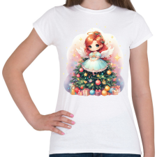 PRINTFASHION Karácsonyi angyal - Női póló - Fehér női póló