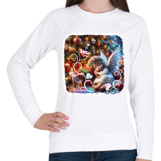 PRINTFASHION Karácsonyi angyal - Női pulóver - Fehér
