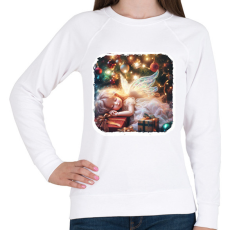 PRINTFASHION Karácsonyi angyal - Női pulóver - Fehér