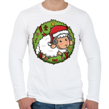 PRINTFASHION Karácsonyi bárány - Férfi hosszú ujjú póló - Fehér férfi póló
