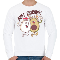 PRINTFASHION Karácsonyi barátok - Férfi pulóver - Fehér