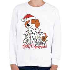 PRINTFASHION Karácsonyi beagle - Gyerek pulóver - Fehér gyerek pulóver, kardigán
