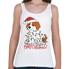 PRINTFASHION Karácsonyi beagle - Női atléta - Fehér