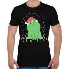 PRINTFASHION Karácsonyi béka - Férfi póló - Fekete