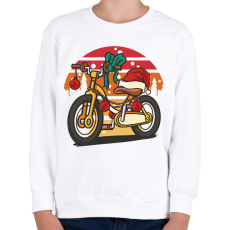PRINTFASHION Karácsonyi bicikli - Gyerek pulóver - Fehér