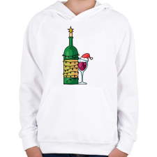 PRINTFASHION Karácsonyi bor - Gyerek kapucnis pulóver - Fehér gyerek pulóver, kardigán