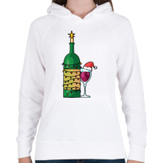 PRINTFASHION Karácsonyi bor - Női kapucnis pulóver - Fehér