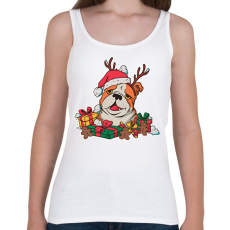 PRINTFASHION Karácsonyi bulldog - Női atléta - Fehér