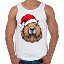 PRINTFASHION Karácsonyi capybara - Férfi atléta - Fehér atléta, trikó