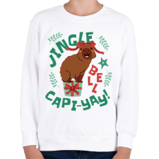 PRINTFASHION Karácsonyi capybara - Gyerek pulóver - Fehér