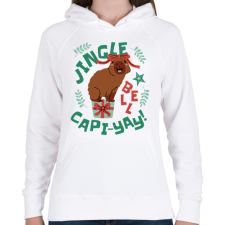 PRINTFASHION Karácsonyi capybara - Női kapucnis pulóver - Fehér női pulóver, kardigán