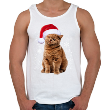 PRINTFASHION Karácsonyi cica - Férfi atléta - Fehér atléta, trikó