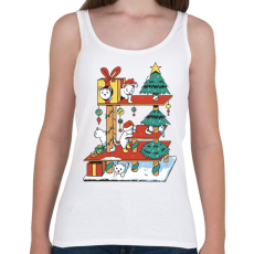 PRINTFASHION Karácsonyi cica ház - Női atléta - Fehér