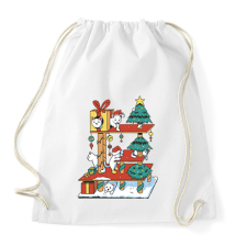 PRINTFASHION Karácsonyi cica ház - Sportzsák, Tornazsák - Fehér tornazsák