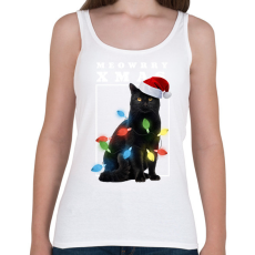 PRINTFASHION Karácsonyi cica - Női atléta - Fehér