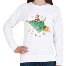 PRINTFASHION Karácsonyi cica - Női pulóver - Fehér női pulóver, kardigán