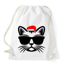 PRINTFASHION Karácsonyi Cica  - Sportzsák, Tornazsák - Fehér tornazsák