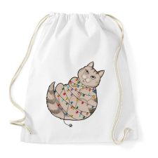 PRINTFASHION Karácsonyi cica - Sportzsák, Tornazsák - Fehér tornazsák