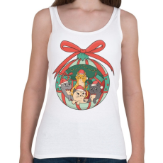 PRINTFASHION Karácsonyi cicák - Női atléta - Fehér