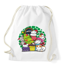 PRINTFASHION Karácsonyi cicás- Meowy - Sportzsák, Tornazsák - Fehér tornazsák