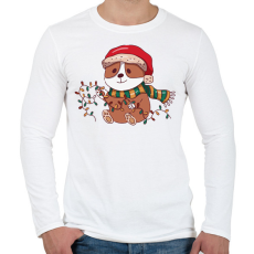 PRINTFASHION Karácsonyi corgi - Férfi hosszú ujjú póló - Fehér