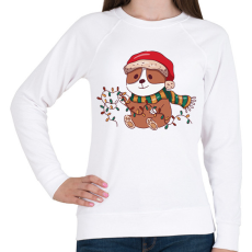 PRINTFASHION Karácsonyi corgi - Női pulóver - Fehér