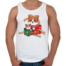 PRINTFASHION Karácsonyi corgik - Férfi atléta - Fehér