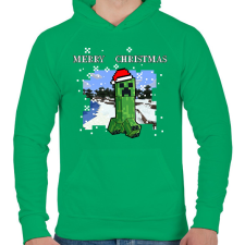 PRINTFASHION karácsonyi creeper - Férfi kapucnis pulóver - Zöld férfi pulóver, kardigán