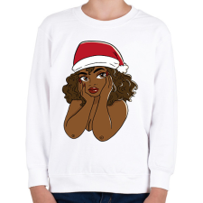 PRINTFASHION Karácsonyi csajszi - Gyerek pulóver - Fehér gyerek pulóver, kardigán