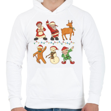 PRINTFASHION Karácsonyi csapat - Férfi kapucnis pulóver - Fehér férfi pulóver, kardigán