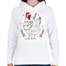 PRINTFASHION Karácsonyi csirke - Női kapucnis pulóver - Fehér