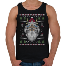 PRINTFASHION Karácsonyi csúny minta - viking  - Férfi atléta - Fekete