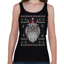 PRINTFASHION Karácsonyi csúny minta - viking  - Női atléta - Fekete női trikó