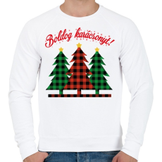 PRINTFASHION Karácsonyi csúnya minta - Férfi pulóver - Fehér