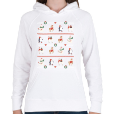 PRINTFASHION Karácsonyi csúnya pulcsi - Női kapucnis pulóver - Fehér