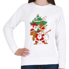 PRINTFASHION Karácsonyi dab csapat - Női pulóver - Fehér női pulóver, kardigán
