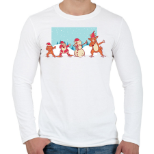PRINTFASHION Karácsonyi dab - Férfi hosszú ujjú póló - Fehér férfi póló