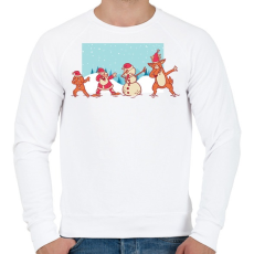 PRINTFASHION Karácsonyi dab - Férfi pulóver - Fehér