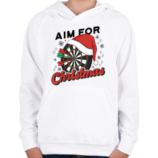 PRINTFASHION Karácsonyi darts - Gyerek kapucnis pulóver - Fehér