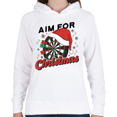 PRINTFASHION Karácsonyi darts - Női kapucnis pulóver - Fehér