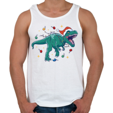 PRINTFASHION Karácsonyi dínó - Férfi atléta - Fehér atléta, trikó