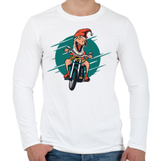 PRINTFASHION Karácsonyi dínó - Férfi hosszú ujjú póló - Fehér