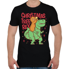 PRINTFASHION Karácsonyi dínó - Férfi póló - Fekete férfi póló