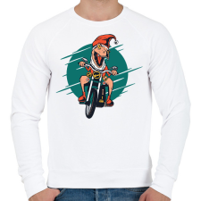 PRINTFASHION Karácsonyi dínó - Férfi pulóver - Fehér férfi pulóver, kardigán