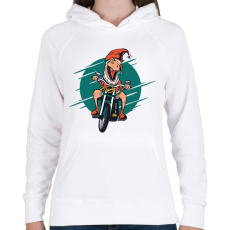 PRINTFASHION Karácsonyi dínó - Női kapucnis pulóver - Fehér